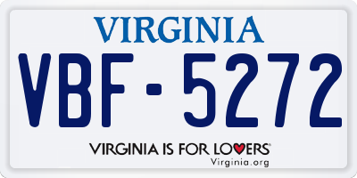VA license plate VBF5272