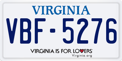 VA license plate VBF5276