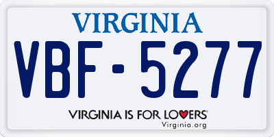 VA license plate VBF5277