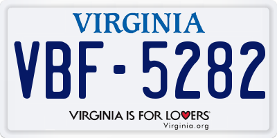 VA license plate VBF5282
