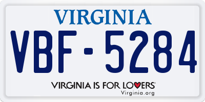 VA license plate VBF5284