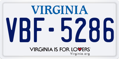 VA license plate VBF5286