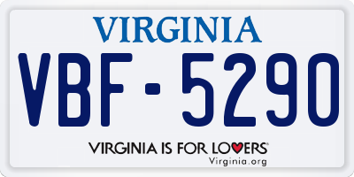VA license plate VBF5290