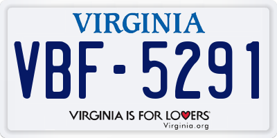 VA license plate VBF5291