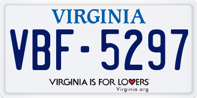 VA license plate VBF5297
