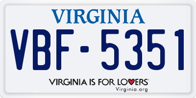 VA license plate VBF5351