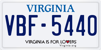 VA license plate VBF5440
