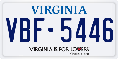 VA license plate VBF5446