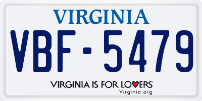 VA license plate VBF5479