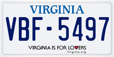 VA license plate VBF5497