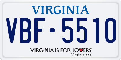 VA license plate VBF5510