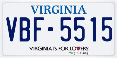 VA license plate VBF5515