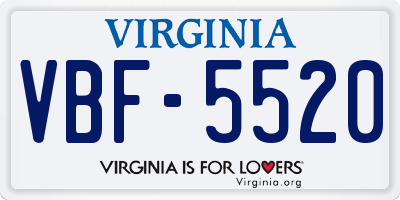 VA license plate VBF5520