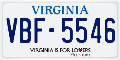 VA license plate VBF5546