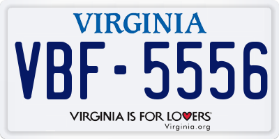 VA license plate VBF5556
