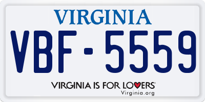 VA license plate VBF5559