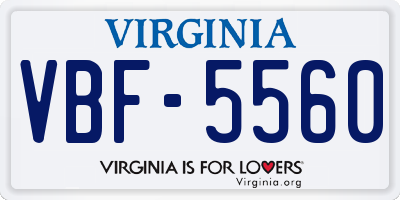 VA license plate VBF5560