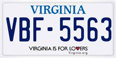 VA license plate VBF5563