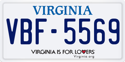 VA license plate VBF5569