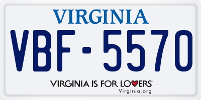 VA license plate VBF5570