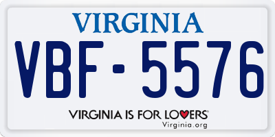 VA license plate VBF5576