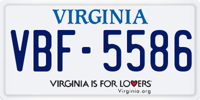 VA license plate VBF5586