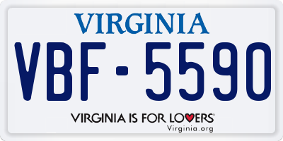 VA license plate VBF5590
