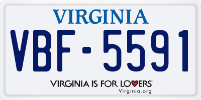 VA license plate VBF5591