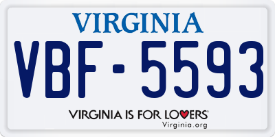 VA license plate VBF5593