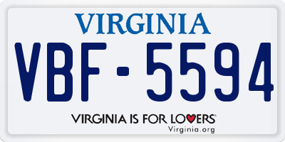VA license plate VBF5594