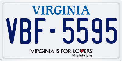 VA license plate VBF5595