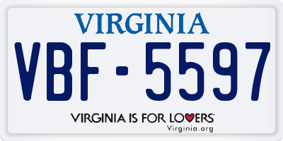 VA license plate VBF5597