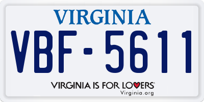 VA license plate VBF5611