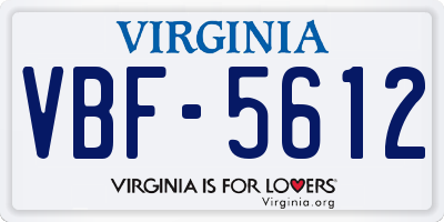 VA license plate VBF5612