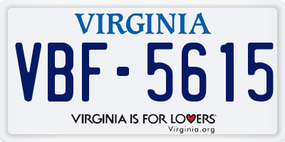 VA license plate VBF5615