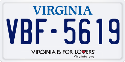 VA license plate VBF5619