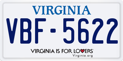VA license plate VBF5622
