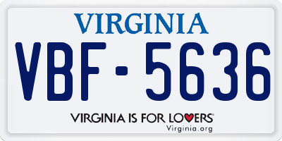 VA license plate VBF5636