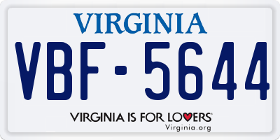 VA license plate VBF5644