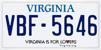VA license plate VBF5646