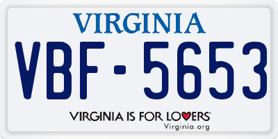VA license plate VBF5653