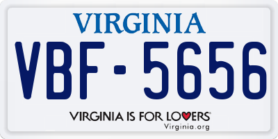 VA license plate VBF5656