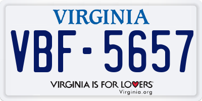 VA license plate VBF5657
