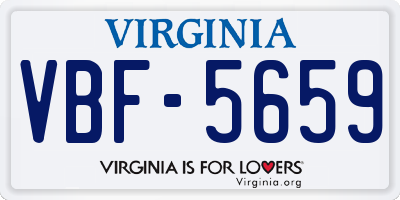 VA license plate VBF5659