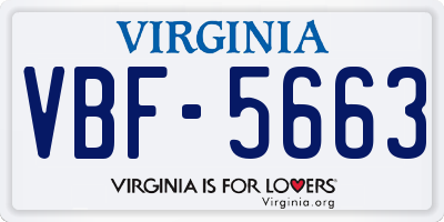 VA license plate VBF5663