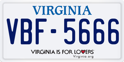 VA license plate VBF5666