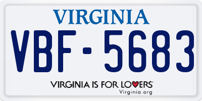VA license plate VBF5683