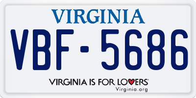 VA license plate VBF5686