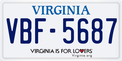 VA license plate VBF5687