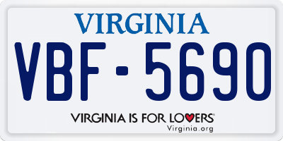 VA license plate VBF5690